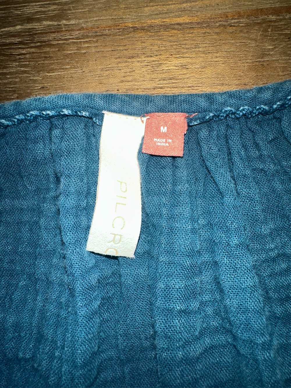 ANTHROPOLOGIE Pilcro Deep Teal Gauze Button-Front Short Sleeve Top - Picture 2 of 6
